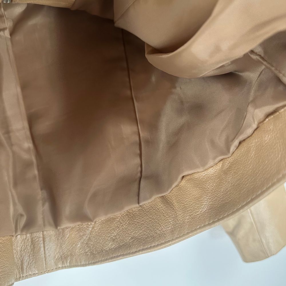 Dialogue New‎ Language Of Style Leather Jacket Champaign Gold Medium - Picture 7 of 12